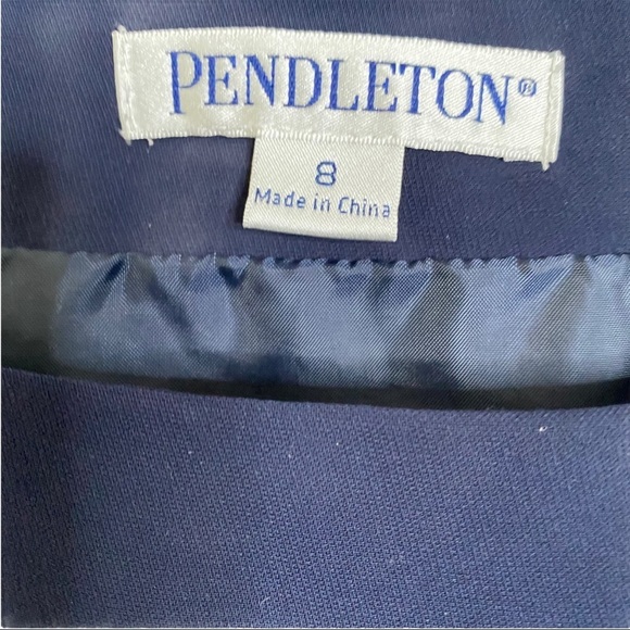 Pendleton Navy Sleeveless MIDI 1/2 Zip Dress Sz 8 - Picture 2 of 8